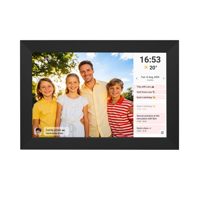 10.1" Digital Picture Frame for Families WiFi Touchscreen Photo Display with Calendar Feature, Instantly Share Photos & Videos