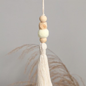 Petit pendentif Eclipse Solaire, tissé à la main, à franges, pour décoration murale de salon, maison ou gîte - Product Image 4