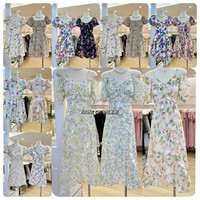 Robe Douce Coréenne en Gros Femme 2024 Nouvelle Conception Manches Courtes Jupe Trapèze