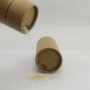 Benutzer definierter Druck Meersalz pulver Lebensmittel verpackung Gewürz flaschen Pulver Shaker Papier röhrchen für Talkum puder