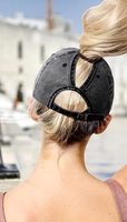 Wins Flying 6 Panel Dames Ponytail Geruite Gedragen Baseball Cap met Aangepaste Geborduurde Logo Gewassen Baseball Cap Hoed