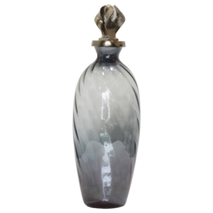 Vaso in vetro con finiture in metallo scolpito, accento colorato per l'arredamento del soggiorno. - Product Image 2