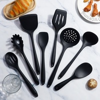 Ensemble d'ustensiles de cuisine en silicone 8 pièces, qualité alimentaire, antiadhésif, couteau, cuillère, spatule, planche à découper, ensemble d'accessoires de cuisine