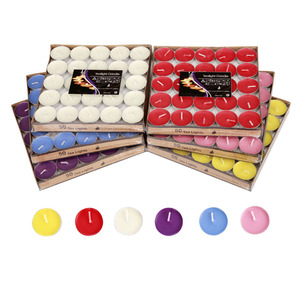 Bougies chauffe-plat Xijiale, lot de 50, colorées, sans fumée, en paraffine, cylindriques, pour fêtes et décoration de restaurants - Product Image 4