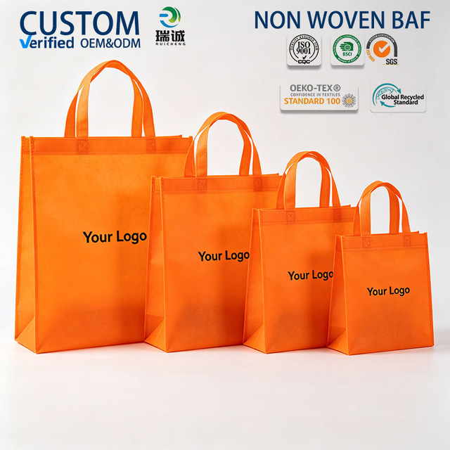 Wholesale Custom Printed Non Woven Fabric Bags Recyclable Reusable Nonwoven Shopping Tote Bag with Logo for Supermarket