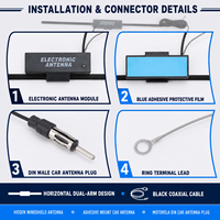 Antenne radio électronique de pare-brise pour voiture, fixation sur verre, antenne de véhicule avec câble, connecteur mâle, base adhésive, OEM personnalisé pour auto et SUV