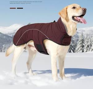 Yeni Kışlık Kalın Çift Katmanlı Sıcak Köpek Kıyafeti Rüzgar Geçirmez ve Su Geçirmez Büyük Köpek Ceketi - Product Image 5