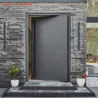 Portes pivotantes modernes en métal pour usage commercial, entrée d'appartement et extérieur avec isolation thermique