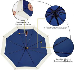 Paraguas de Viaje Moderno y Lujoso con Mango de Madera Plegable Automático, Revestimiento Resistente al Viento - Product Image 4