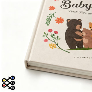 Premium Hardcover Baby-Erinnerungsbuch Matt-Finish Individueller Logodruck für Neugeborenen-Andenken-Tagebuch - Product Image 4