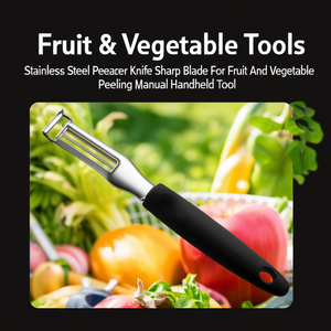 Coltello pelapatate in acciaio inossidabile con lama affilata per sbucciare frutta e verdura, strumento manuale portatile - Product Image 3