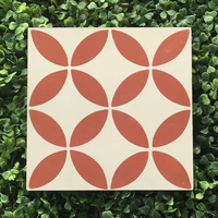 Carrelage en céramique à motif géométrique rouge mat, design moderne, pour murs et sols, en provenance du Vietnam, prix avantageux