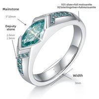 Vente en gros directe d'usine OEM ODM personnalisable, bague en argent sterling S925 avec moissanite de quatre carats sertie à quatre griffes, or 18 carats