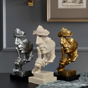 Silence Is Golden - Adorno de Resina Epoxi Esculpido para Sala de Estar, Mueble para Vino, Decoración Creativa para el Hogar u Oficina, Arte Folclórico Americano - Product Image 3