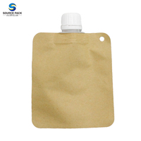 Fourniture de la Chine Emballage imprimé écologique Remplissage personnalisé Pochette à bec en papier kraft liquide avec bec verseur