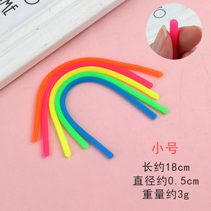 Factory Wholesale Colorful Soft Different Size Jelly Stress Relief Sensory Stretchy Elastic <b>Strings</b> Monkey Noodles Fidget Toys - Product Image 6