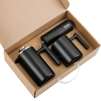 Ensemble cadeau de cafetière à piston Tenrey Black French Press 4 pièces, ensemble cadeau de moulin à café en acier inoxydable avec tasse à café
