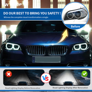 Faros Delanteros HETOP F10 <span class=keywords><strong>2011</strong></span>-2013 <span class=keywords><strong>Serie</strong></span> 5 Pre-Lci, Lentes Láser Modificadas, LED DRL Estilo Ikon, Plug and Play para <span class=keywords><strong>BMW</strong></span> - Product Image 3
