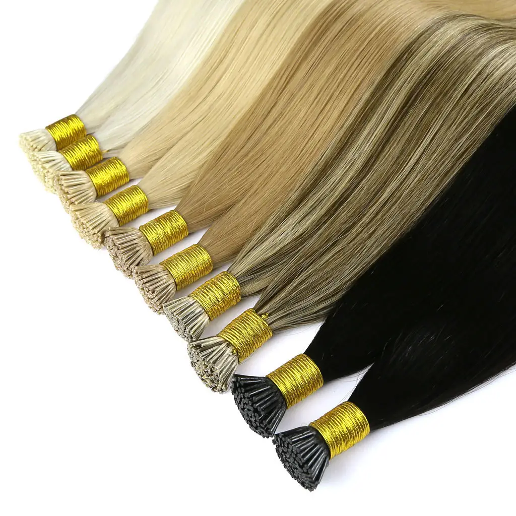 Cheratina grezza Itip Extension Hair 100% Remy Natural Hair Extension Human Double Drawn Vietnam I Tip Hair Extensions Wholesale