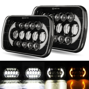 Feux LED tout-terrain 5x7, phare LED avec feux de jour DRL, clignotants, phare rectangulaire 7 pouces, lampe LED pour camion, lentille de projecteur LED 12V - Product Image 5