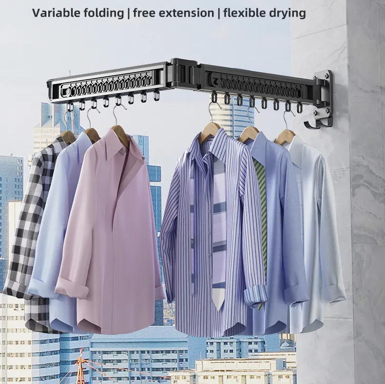 Katlanabilir ve geri çekilebilir elbise askısı kurutma raf rekabetçi fiyat OEM banyo oturma odası kullanımı için desteklenen