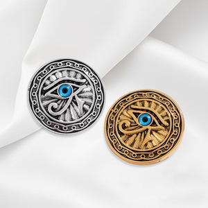 LOGO personalizzato zinco AlloyMetal nome e vetro pulsante blu turco malocchio spilla emblema distintivo - Product Image 1