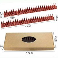 Lot de 12 pics anti-oiseaux en plastique de 45 cm, 3 rangées, flexibles en PP, anti-pigeons, plusieurs couleurs, étanches pour toit, villa, balcon, installation facile