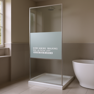 Mampara de Ducha con Puerta Corredera de 31.5x76.8, Vidrio ESG Semitransparente, Marco Plateado, Diseño Minimalista - Product Image 2