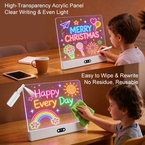 Ensemble de jouets de <span class=keywords><strong>dessin</strong></span> pour enfants, tableau de <span class=keywords><strong>dessin</strong></span> et d'écriture LED portable, éducatif, <span class=keywords><strong>batterie</strong></span> rechargeable pour enfants - Product Image 1