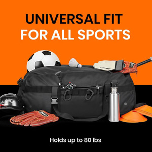 Borsone da viaggio per attrezzature da palestra sportive Extra Large per impieghi gravosi con spallacci regolabili a compressione - Product Image 6