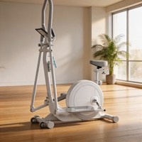 Elliptique à résistance magnétique manuelle avec guidon doublement réglable, support pour tablette et cours d'entraînement en direct, pour usage intérieur