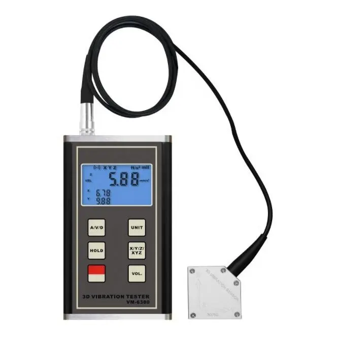 VM-6380 Vibration Meter for 3-Axis X Y Z Digital 3D Vibration hour meter