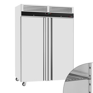 Réfrigérateur Gastro GGM à double porte en acier inoxydable ECO 1200L, dégivrage automatique, efficacité énergétique A++, température - Product Image 1