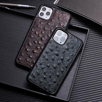 Coutume de Choc Preuve Heavy Duty Antichoc Marque Autruche Motif En Cuir Téléphone Housse De Protection Pour Iphone11 Pro Max Cas