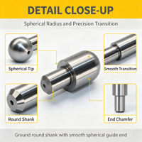 Goupille de positionnement de haute précision à tête sphérique large, type rond JEUKHR JEUKGHR, en acier à outils SKS3