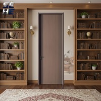 Portes intérieures modernes en bois massif sans peinture avec prévention incendie, portes MDF classiques de luxe beige, portes intérieures décoratives