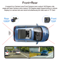 12 pouces 4G Voiture Dvr Dash Cam ADAS Android 8.1 navigateur GPS 1080P Double Lentille rétroviseur De Surveillance Du Stationnement