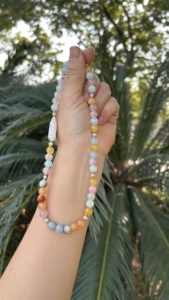 <span class=keywords><strong>Collana</strong></span> Girocollo di Alta Qualità con <span class=keywords><strong>Perle</strong></span> Barocche <span class=keywords><strong>Grandi</strong></span> e Pietre Naturali, Gioielli Minimalisti con Agata Colorata per Donne - Product Image 4