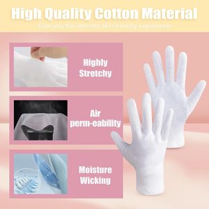 Gant de nuit hydratant en coton biologique pour l'eczéma – Soin réparateur pour mains sèches et patients souffrant d'eczéma - Product Image 3
