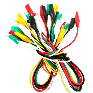 Premium timsah klipleri elektrik 5 renk testi timsah klipleri ile kablo açar çift uçlu aktarma kabloları