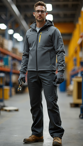 Chất Lượng Cao Ba Lớp Polyester Vỏ Mềm Cách Nhiệt Vỏ Mềm Áo Khoác Windproof Áo Khoác Nhóm Quần Áo Lao Động Có Thể được Tùy Chỉnh - Product Image 4