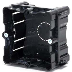 Caja empotrable negra para mecanismos, diseño discreto y funcional, ideal para instalación eléctrica y distribución de cables. - Product Image 1