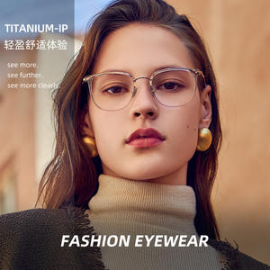 Montures de lunettes ovales Danyang M6240 en titane-ip, monture complète légère, unisexe, verres en résine - Product Image 3