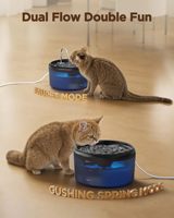 Bebedero Doble para Mascotas con Grifo, Modos de Chorro y Fuente, y Tanque de Gran Capacidad para Gatos y Perros