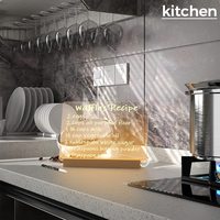 Tableau effaçable à sec en acrylique avec support lumineux, bloc-notes de table LED transparent, tableau blanc de bureau pour notes et mémos