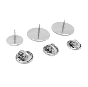 Base de plateau de réglage de broche en acier inoxydable Épingle de revers vierge Cabochon Badge Épingle <span class=keywords><strong>Lunette</strong></span> avec <span class=keywords><strong>papillon</strong></span> Retour Épingle d'embrayage Résultats - Product Image 3
