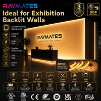 Bande lumineuse COB RAYMATES UL ETL de 30 mm de large, 5 rangées, 24 V, flexible, super lumineuse, 1600 LED, bande LED COB pour plafond intérieur