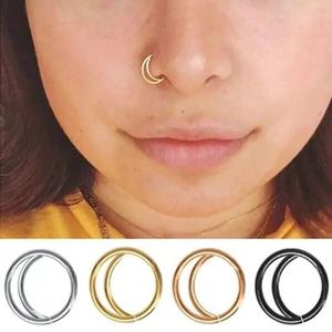 Anillos de <span class=keywords><strong>Nariz</strong></span> de Acero Inoxidable con Diseño de Luna, Sin Perforación, de Moda, <span class=keywords><strong>Precio</strong></span> de Fábrica al por Mayor de Daicy - Product Image 3