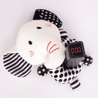 Jouet en peluche douce pour nouveau-né, clochettes à main, jouets pour bébé avec clochettes sonores, motifs renard et éléphant noir et blanc