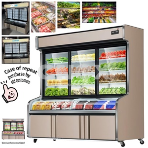 Vitrinas Refrigeradas para Hot Pot, 3 Zonas de Temperatura, <span class=keywords><strong>Mesa</strong></span> de <span class=keywords><strong>Bar</strong></span> Comercial para Malatang con Congelador y Refrigerador para Exhibición de Ingredientes - Product Image 2